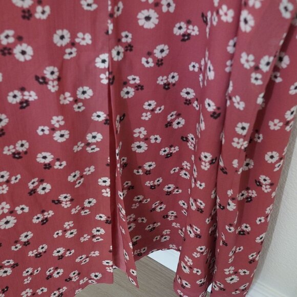 Madewell Maxi Dress Tie Waist Slit Flowy‎ Floral Daisy Sleeveless Pink Mauve XXS - Picture 9 of 14